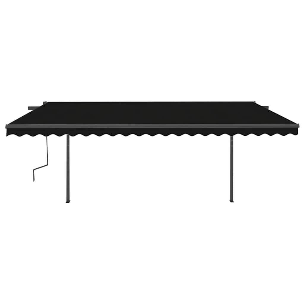Tenda da Sole Retrattile Manuale con Pali 5x3 m Antracite