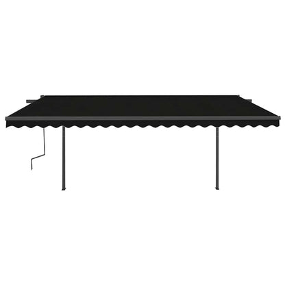 Tenda da Sole Retrattile Manuale con Pali 5x3 m Antracite