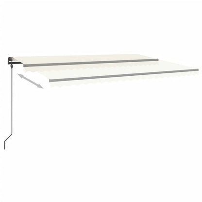 Tenda da Sole Retrattile Manuale con LED 5x3 m Crema