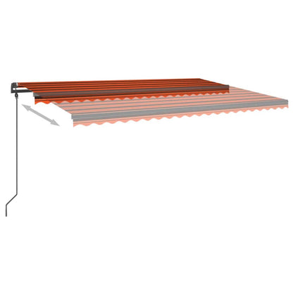 Tenda da Sole Retrattile Manuale LED 5x3 m Arancione Marrone