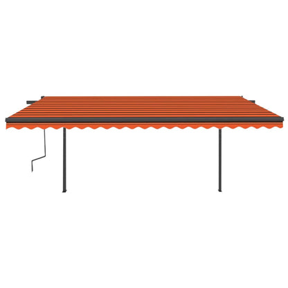 Tenda da Sole Retrattile Manuale LED 5x3 m Arancione Marrone