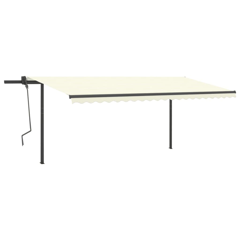 Tenda da Sole Retrattile Automatica con Pali 5x3 m Crema