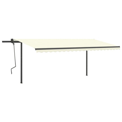 Tenda da Sole Retrattile Automatica con Pali 5x3 m Crema