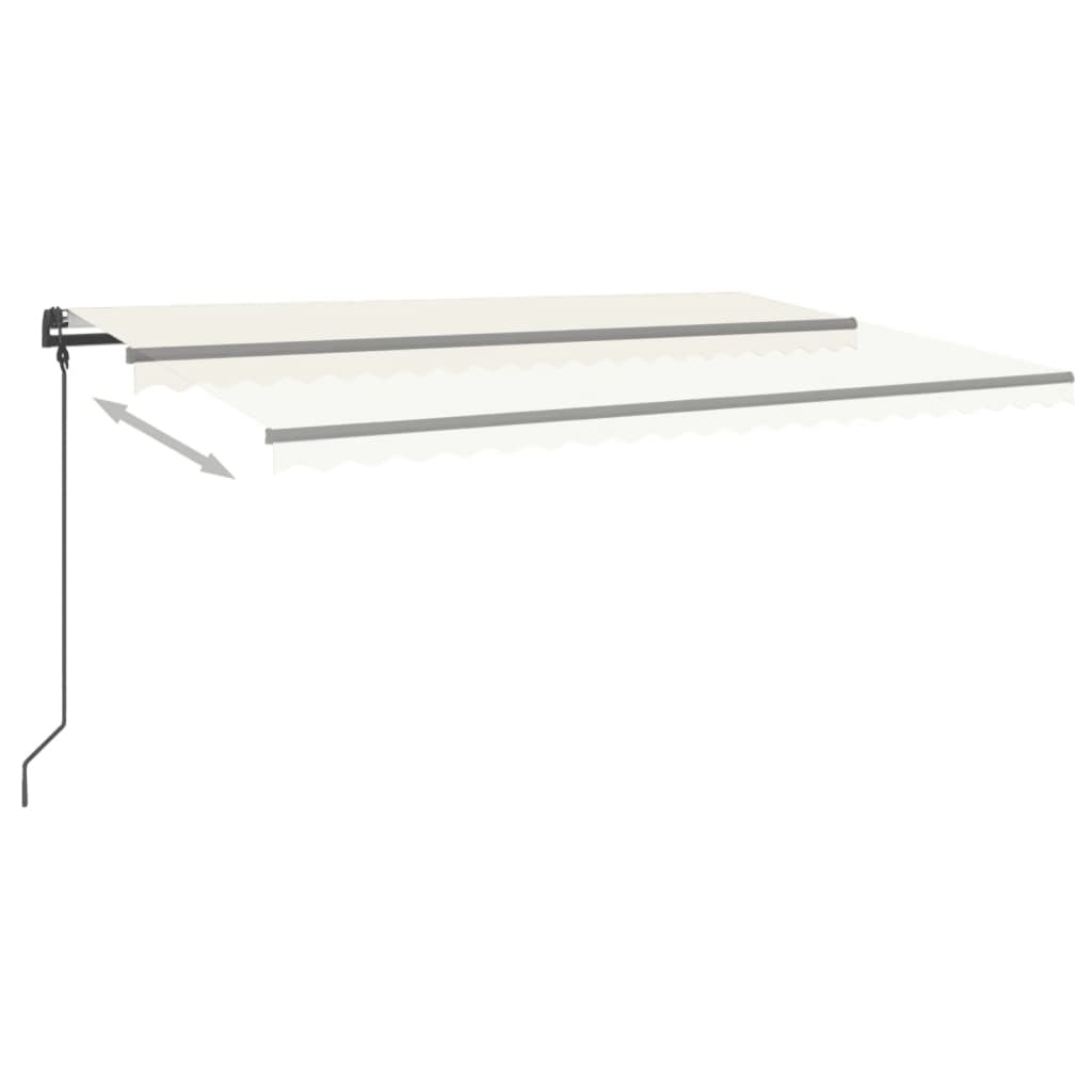 Tenda da Sole Retrattile Automatica con Pali 5x3 m Crema