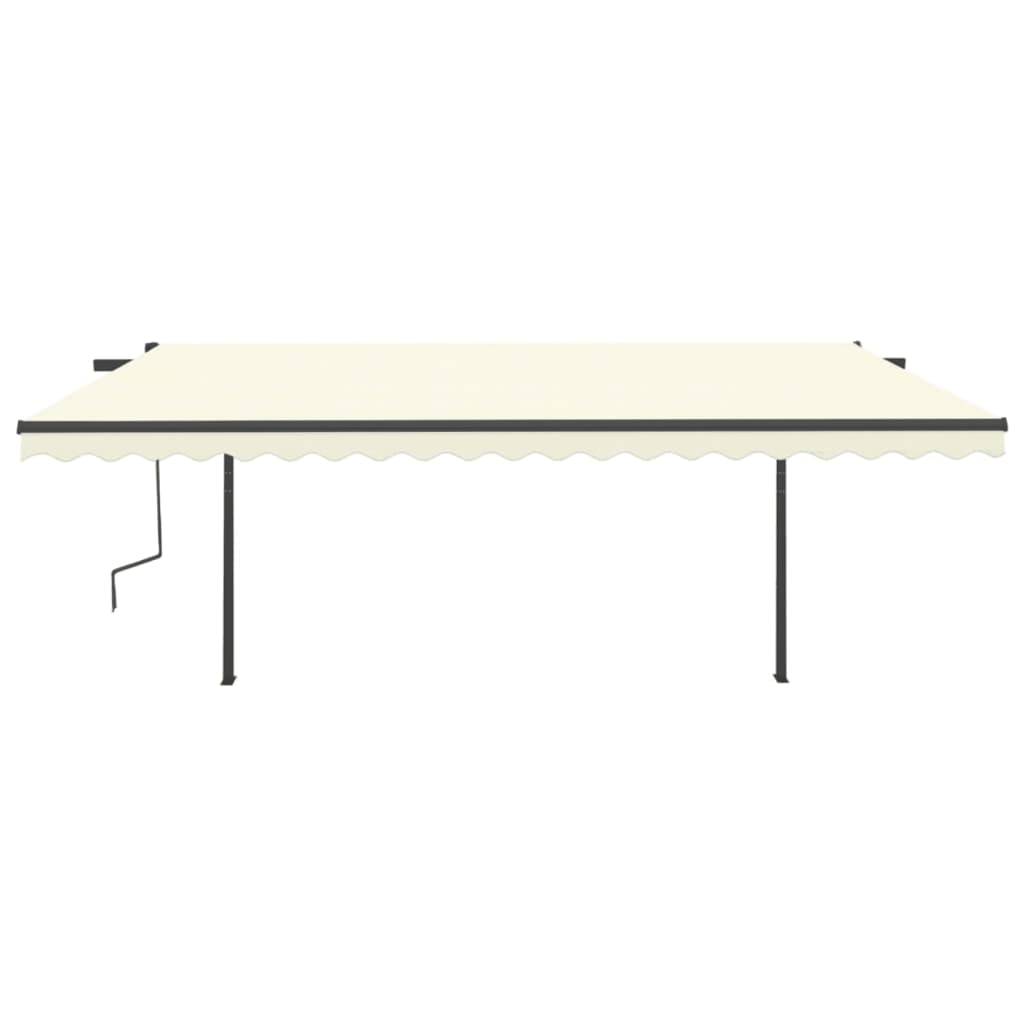 Tenda da Sole Retrattile Automatica con Pali 5x3 m Crema