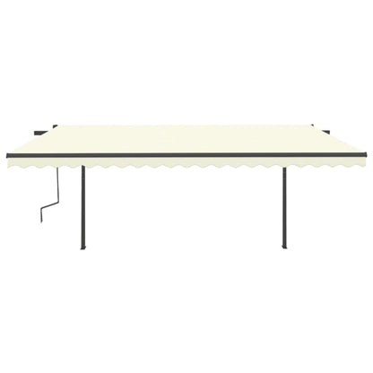 Tenda da Sole Retrattile Automatica con Pali 5x3 m Crema