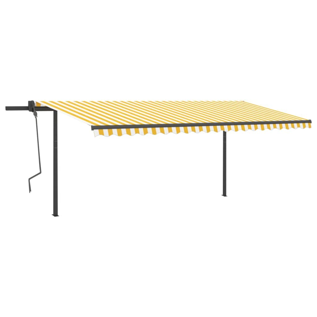 Tenda da Sole Retrattile Automatica Pali 5x3 m Gialla Bianca