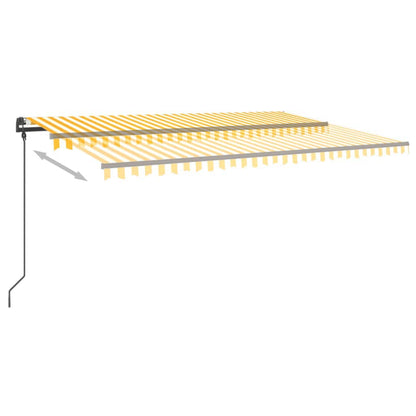 Tenda da Sole Retrattile Automatica Pali 5x3 m Gialla Bianca