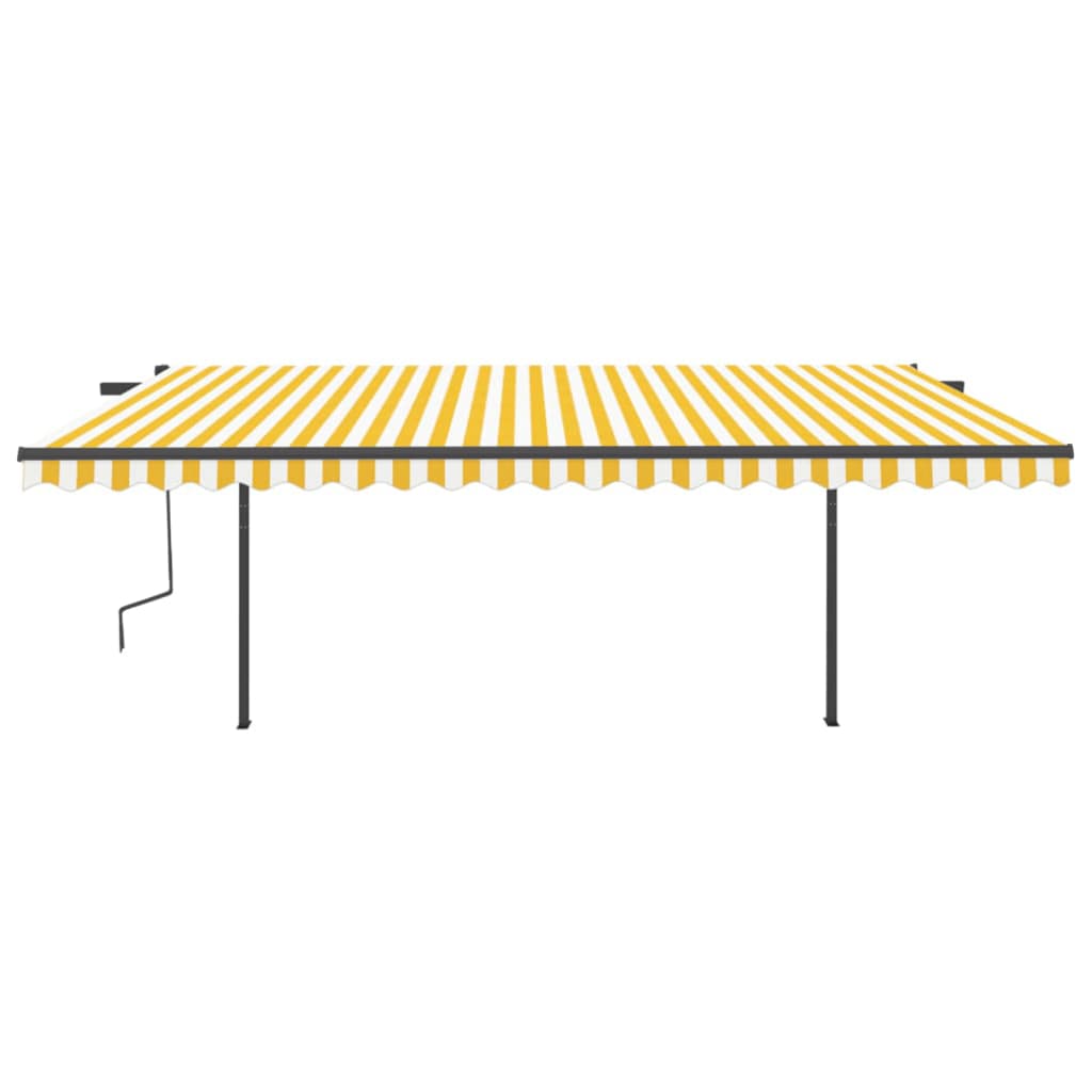 Tenda da Sole Retrattile Automatica Pali 5x3 m Gialla Bianca