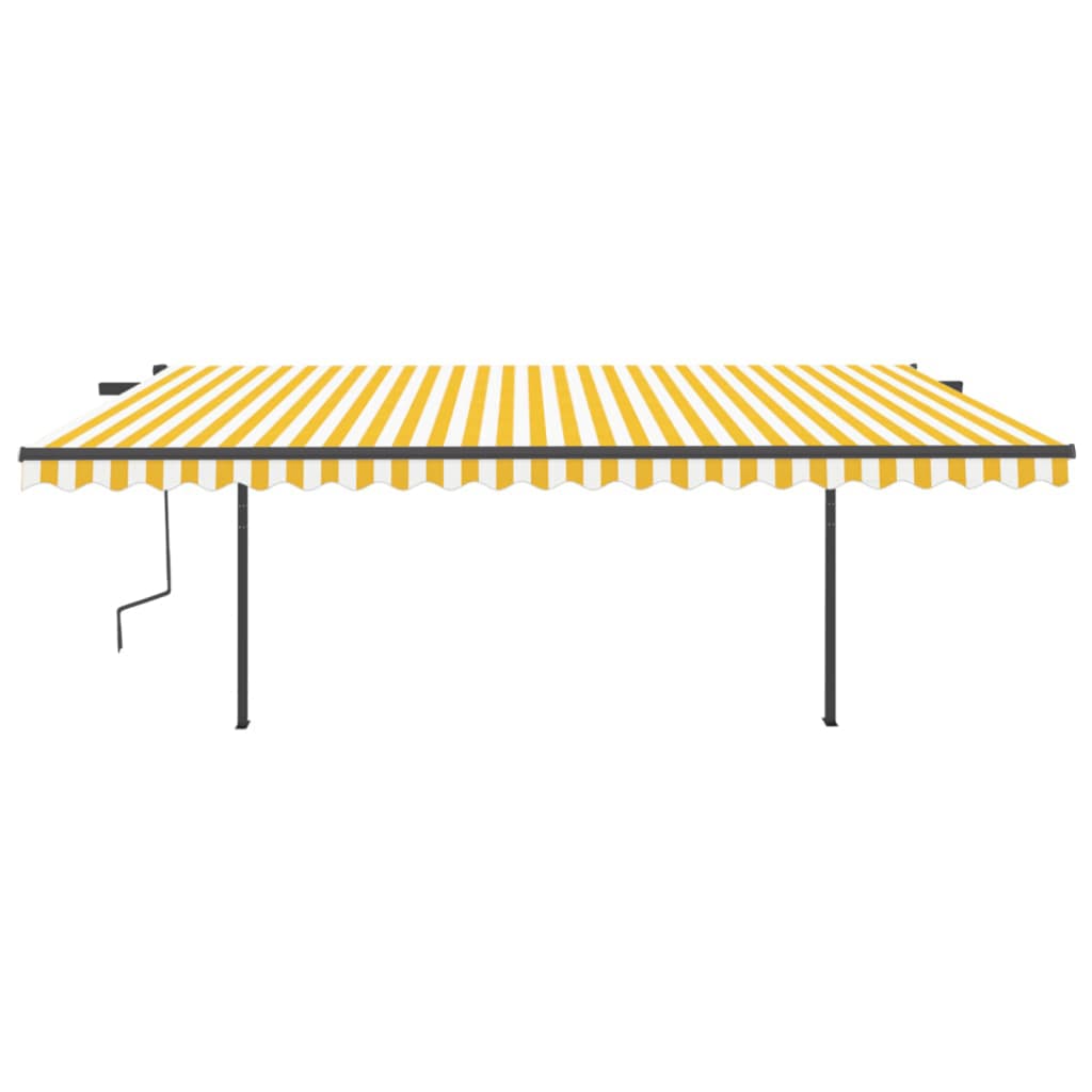 Tenda Automatica con Sensore Vento LED 5x3 m Gialla e Bianca