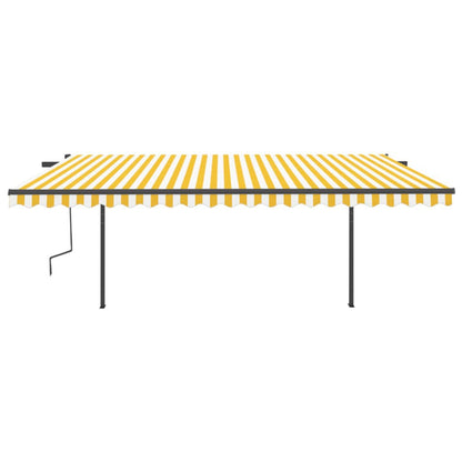 Tenda Automatica con Sensore Vento LED 5x3 m Gialla e Bianca