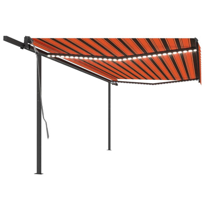 Tenda Automatica con Sensore Vento e LED 5x3 m Arancio Marrone