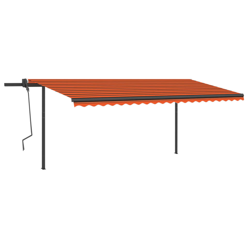 Tenda Automatica con Sensore Vento e LED 5x3 m Arancio Marrone