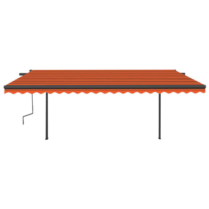 Tenda Automatica con Sensore Vento e LED 5x3 m Arancio Marrone