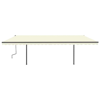 Tenda da Sole Retrattile Manuale con Pali 6x3 m Crema