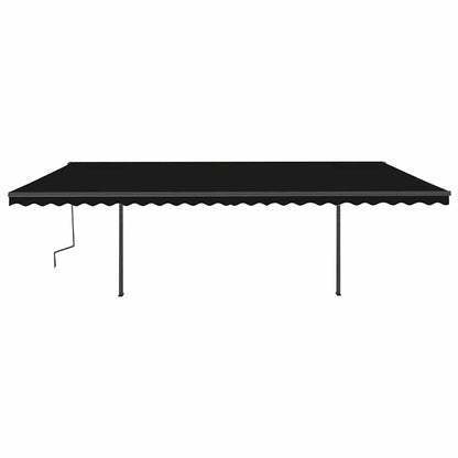 Tenda da Sole Retrattile Manuale con Pali 6x3 m Antracite