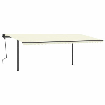 Tenda da Sole Retrattile Manuale con LED 6x3 m Crema