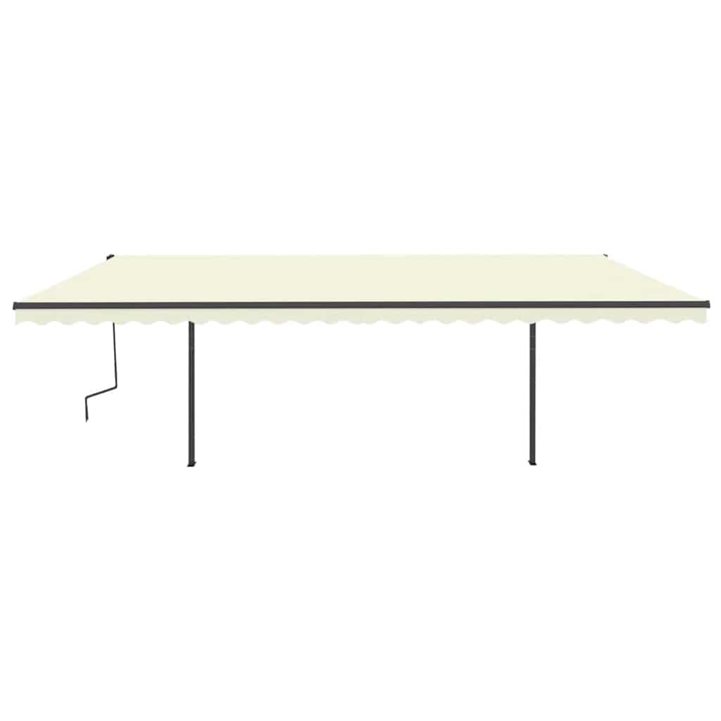 Tenda da Sole Retrattile Automatica con Pali 6x3 m Crema