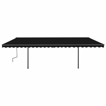 Tenda da Sole Retrattile Automatica con Pali 6x3 m Antracite