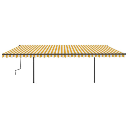 Tenda Automatica con Sensore Vento e LED 6x3 m Gialla Bianca