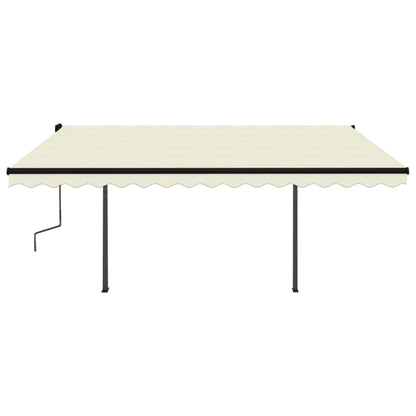 Tenda da Sole Retrattile Automatica con Pali 4x3,5 m Crema