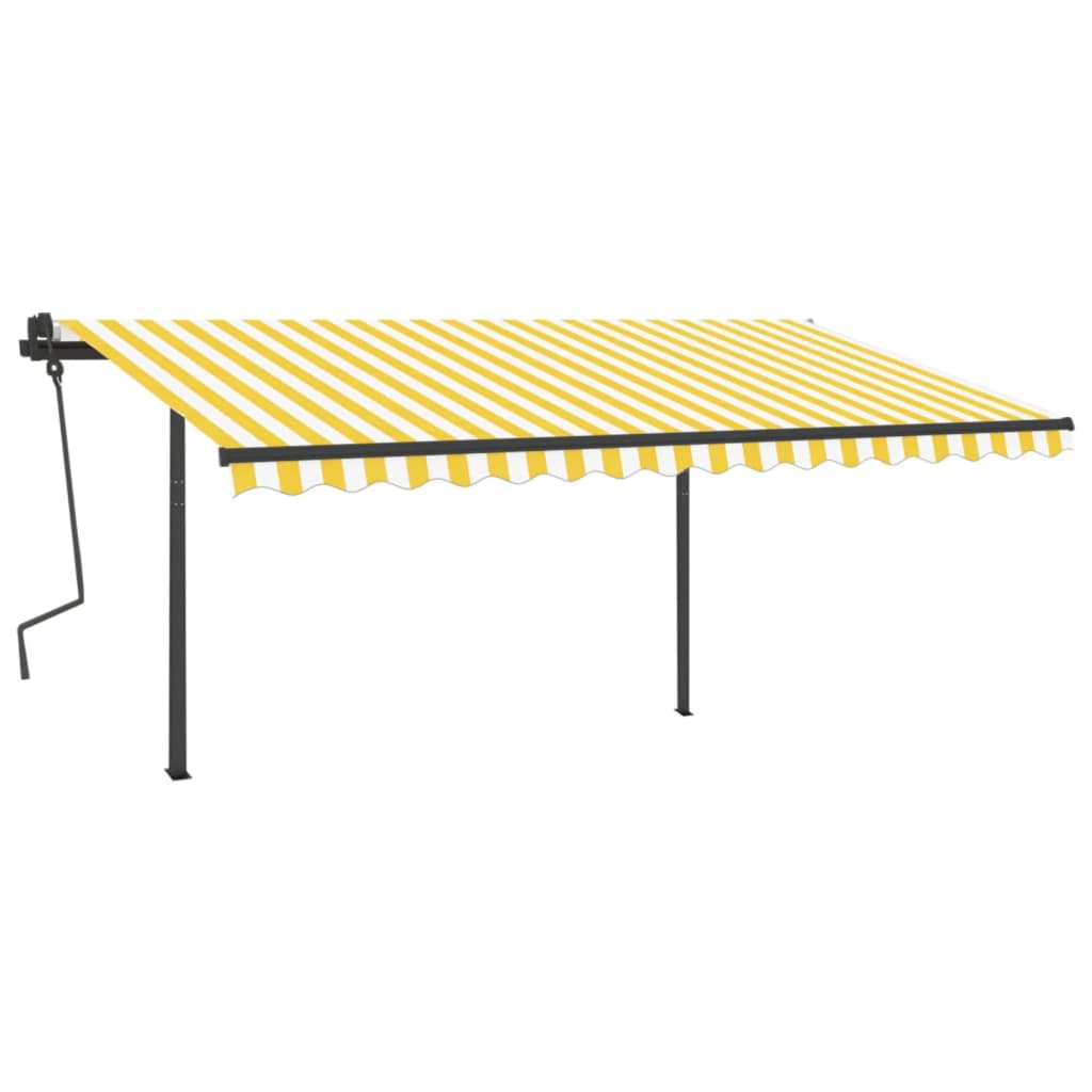 Tenda da Sole Retrattile Automatica Pali 4x3,5 m Gialla Bianca