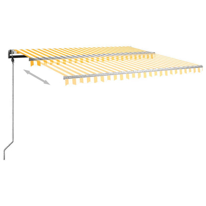 Tenda da Sole Retrattile Automatica Pali 4x3,5 m Gialla Bianca