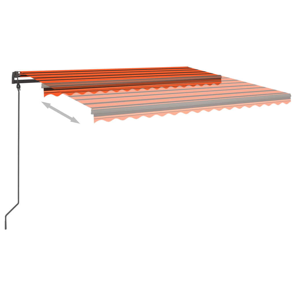Tenda Automatica con Sensore Vento e LED 4x3,5m Arancio Marrone
