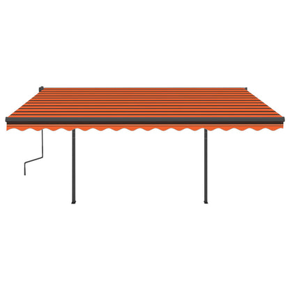 Tenda da Sole Retrattile Manuale LED 4,5x3,5 m Arancio Marrone