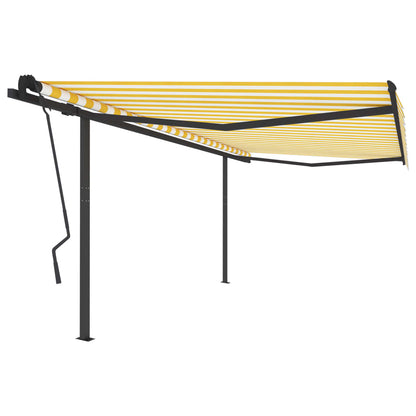 Tenda da Sole Retrattile Automatica Pali 4,5x3,5m Gialla Bianca