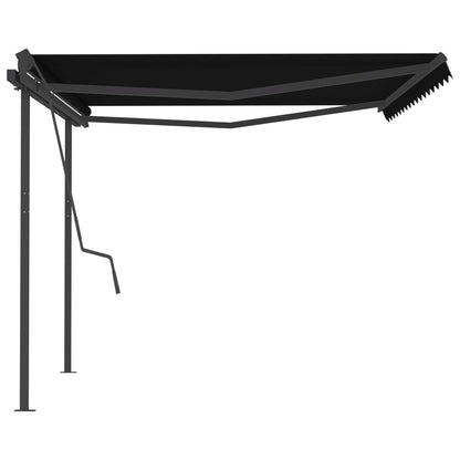 Tenda da Sole Retrattile Automatica e Pali 4,5x3,5 m Antracite