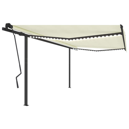 Tenda Automatica con Sensore Vento e LED 4,5x3,5 m Crema