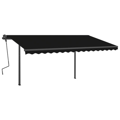 Tenda da Sole Retrattile Manuale con LED 5x3,5 m Antracite