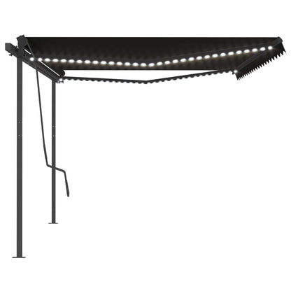 Tenda da Sole Retrattile Manuale con LED 5x3,5 m Antracite