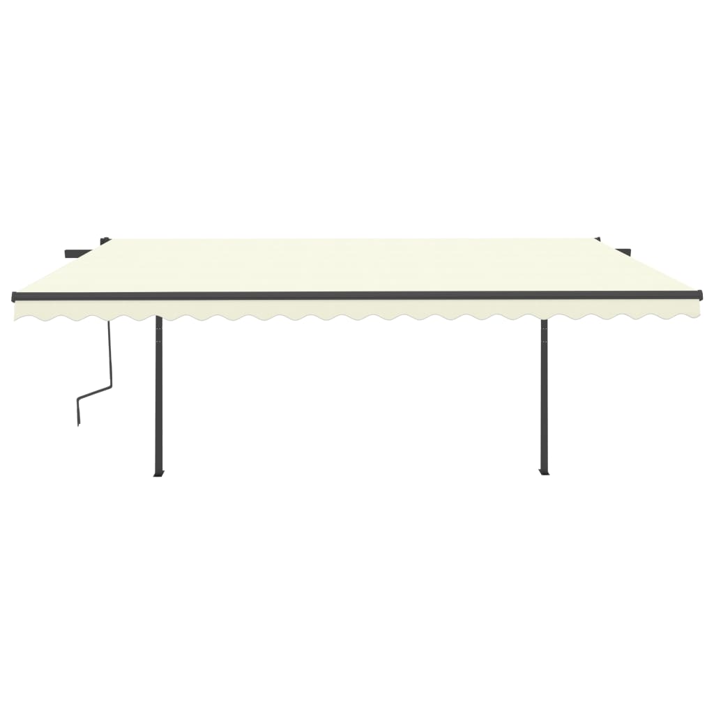 Tenda da Sole Retrattile Automatica con Pali 5x3,5 m Crema
