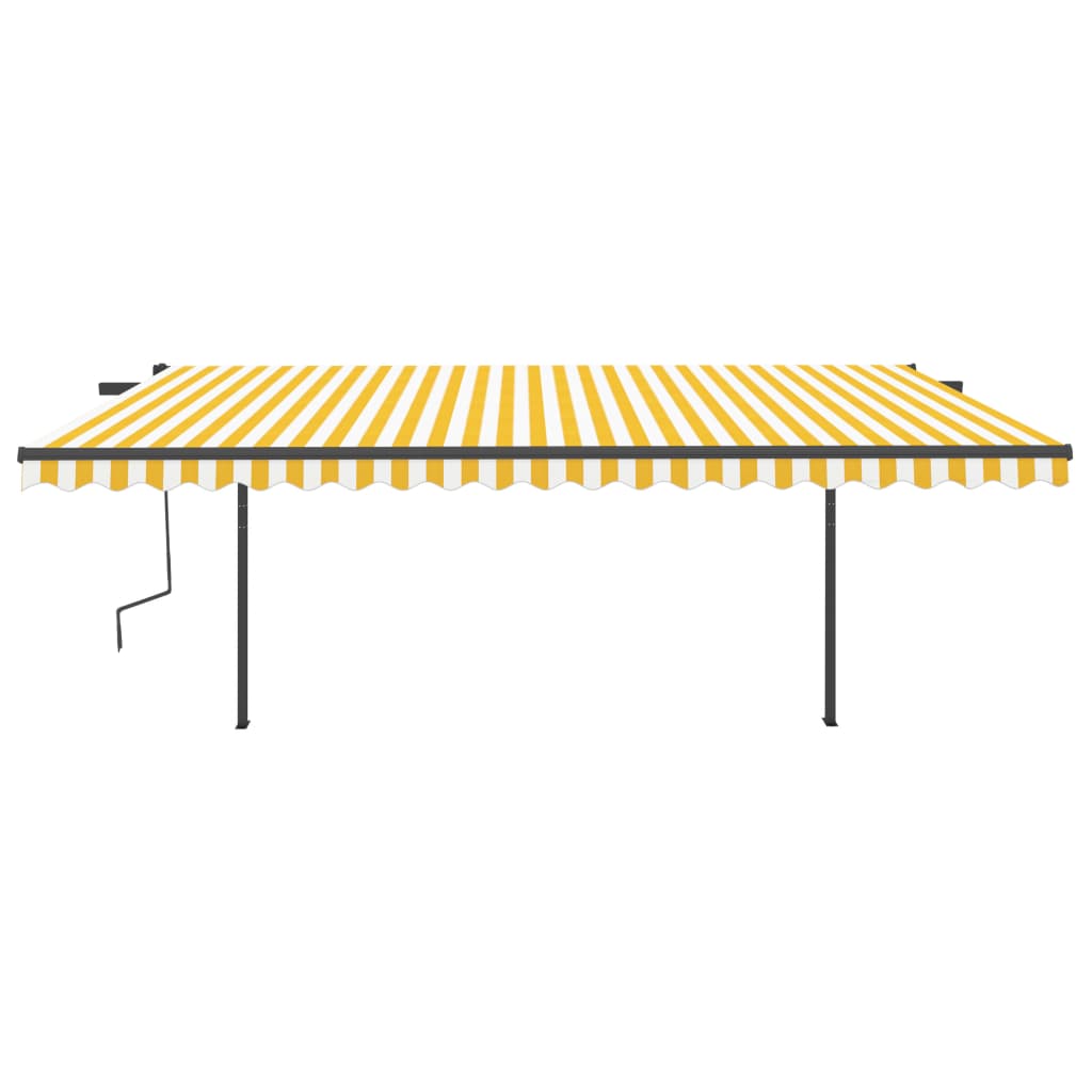 Tenda da Sole Retrattile Automatica Pali 5x3,5 m Gialla Bianca