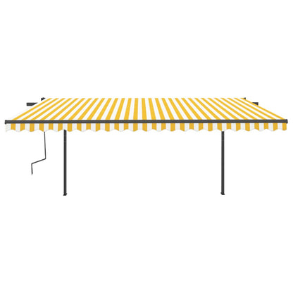 Tenda da Sole Retrattile Automatica Pali 5x3,5 m Gialla Bianca