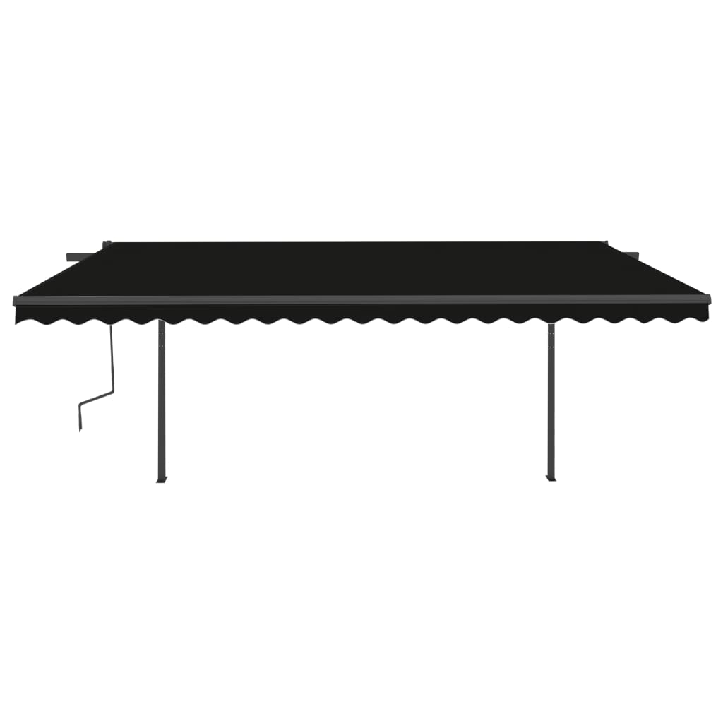Tenda da Sole Retrattile Automatica con Pali 5x3,5 m Antracite