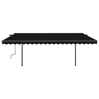 Tenda da Sole Retrattile Automatica con Pali 5x3,5 m Antracite