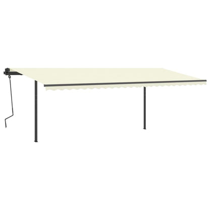 Tenda da Sole Retrattile Manuale con LED 6x3,5 m Crema