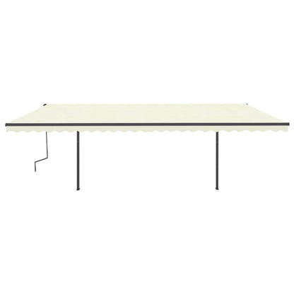 Tenda da Sole Retrattile Manuale con LED 6x3,5 m Crema