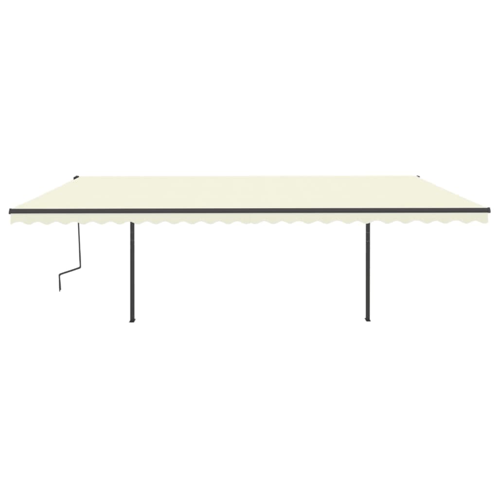 Tenda da Sole Retrattile Automatica con Pali 6x3,5 m Crema