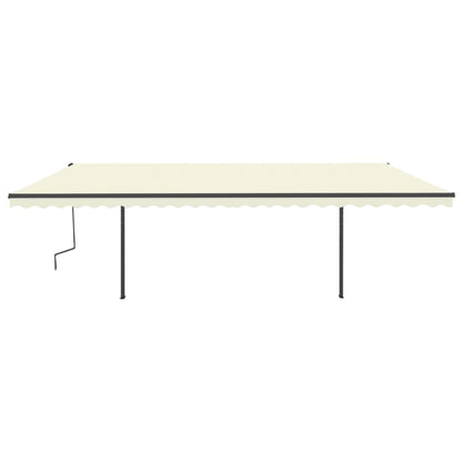 Tenda da Sole Retrattile Automatica con Pali 6x3,5 m Crema
