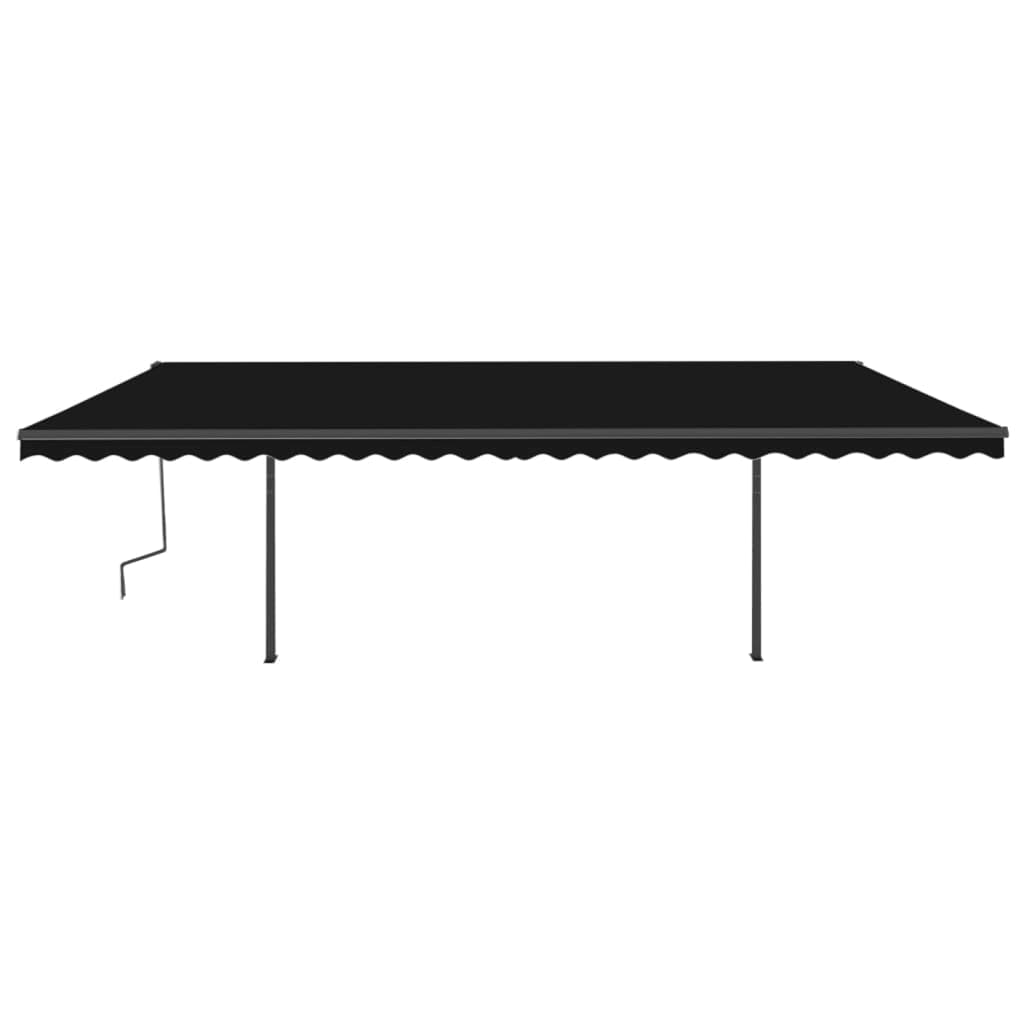 Tenda da Sole Retrattile Automatica con Pali 6x3,5 m Antracite