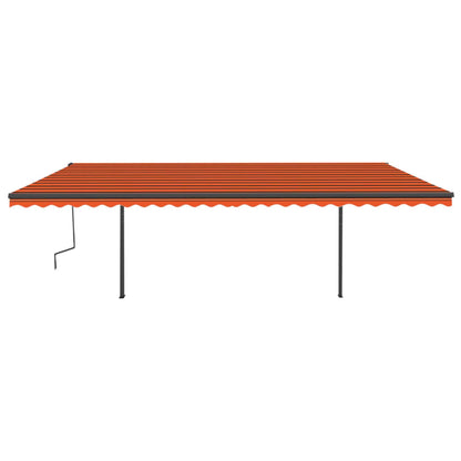 Tenda Retrattile Automatica con Pali 6x3,5 m Arancio e Marrone