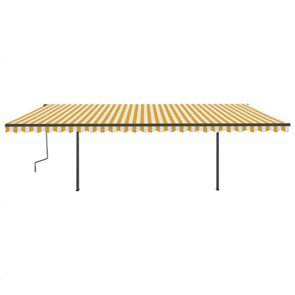 Tenda Automatica con Sensore Vento e LED 6x3,5 m Gialla Bianca