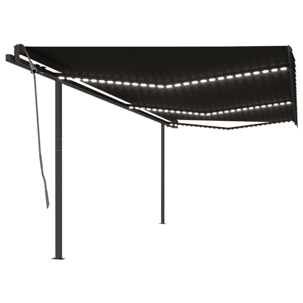 Tenda da Sole Automatica Sensore Vento e LED 6x3,5 m Antracite