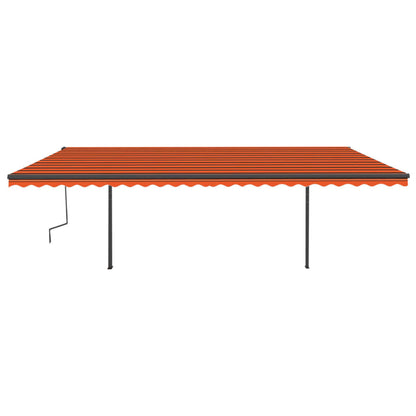 Tenda Automatica Sensore Vento e LED 6x3,5 m Arancio e Marrone