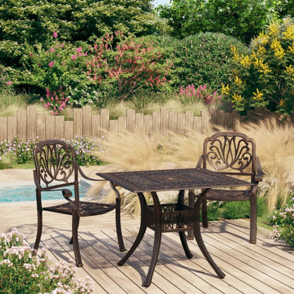 Set da Bistrot 3 pz in Alluminio Pressofuso Bronzo