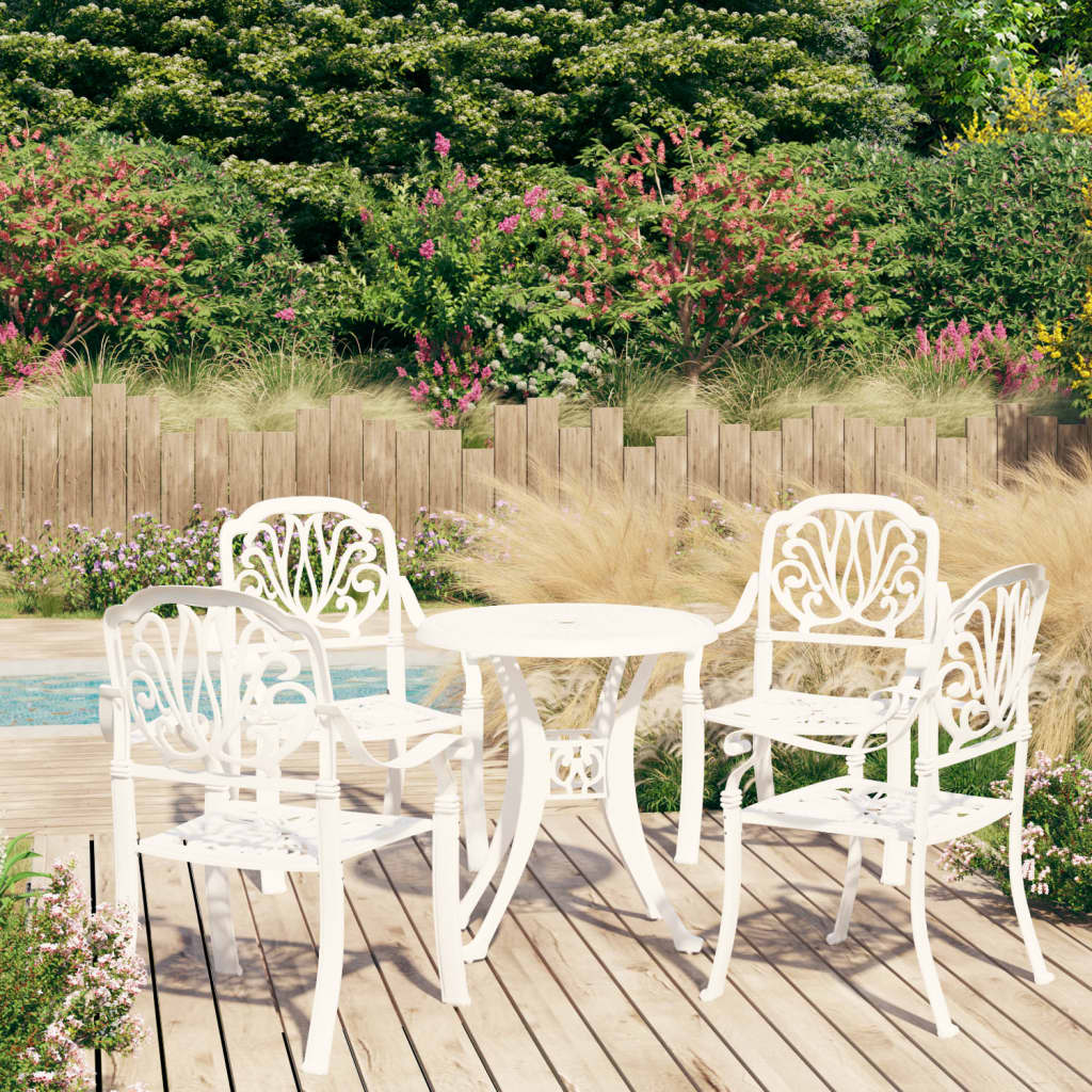 Set da Bistrot 5 pz in Alluminio Pressofuso Bianco